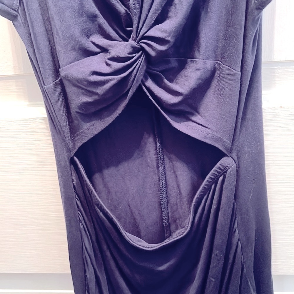 SALE! Cute Navy Sleeveless Dress With Front Cut Out